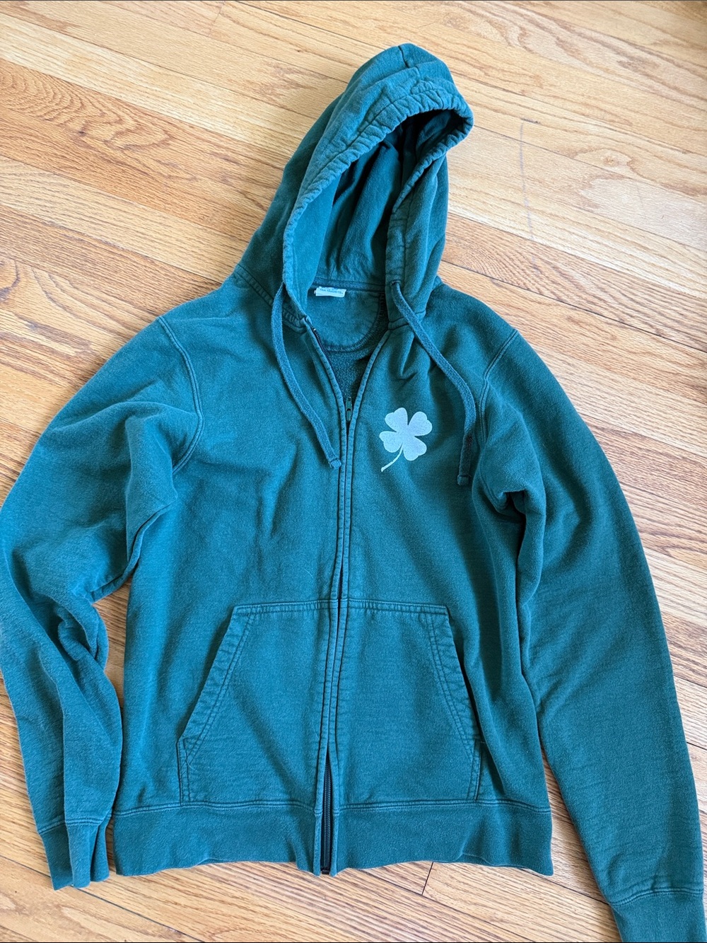 Port and Company Green Full-Zip Hoodie with Clover Graphic
